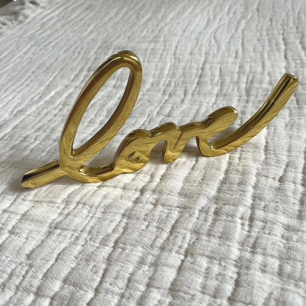 West Elm Solid Brass Love Decor